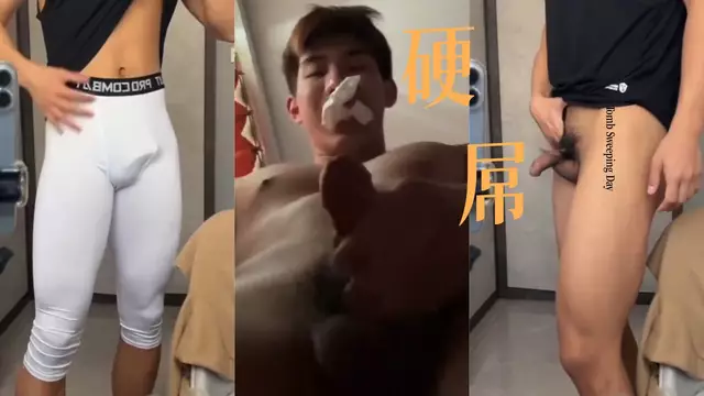 健身猛男浴室脫衣秀肌肉 大屌握手猛擼爽到噴射