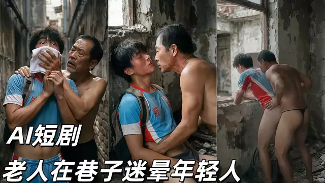 AI短劇 老人在巷子迷暈年輕人